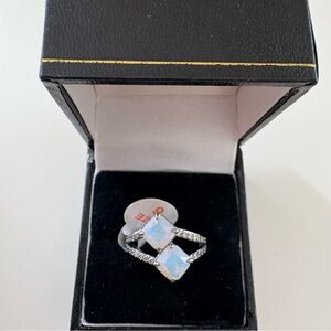 Bomb Party Fearless Facets Ring RG13260 Moonstone Hematite Plating